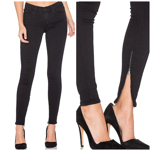 Frame Denim Denim - Frame Le Skinny de Jeanne High Zip in Film Noir